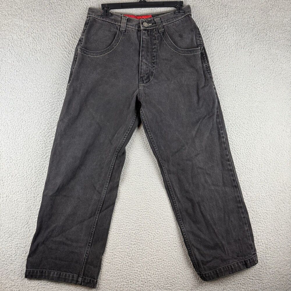 JNCO Jeans 32x30 Black Skull & Crossbones Wide Leg Vintage